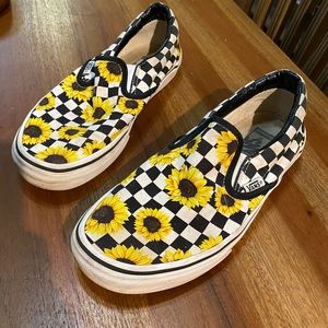 Sunflower Checkered Vans Size 8.5
